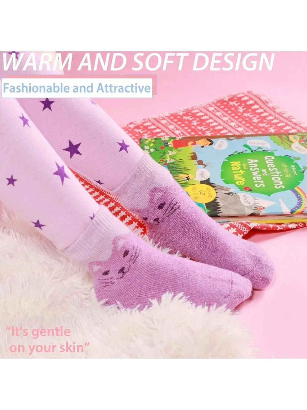 Cozy Kids Merino Wool Hiking Socks - 6 Pairs, Moisture-Wicking, Thermal, Full